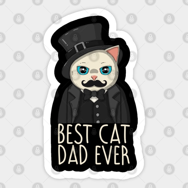 Best Cat Dad Ever White Version Sticker by Japanese Neko